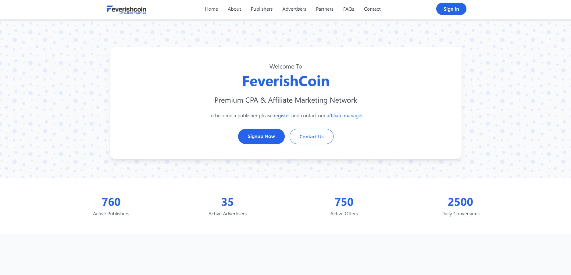 Programma di affiliazione Feverishcoin