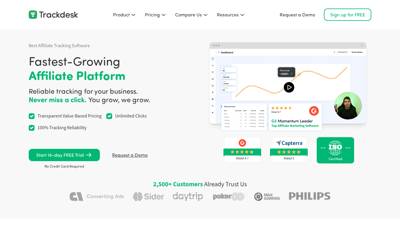 Programma di affiliazione Trackdesk