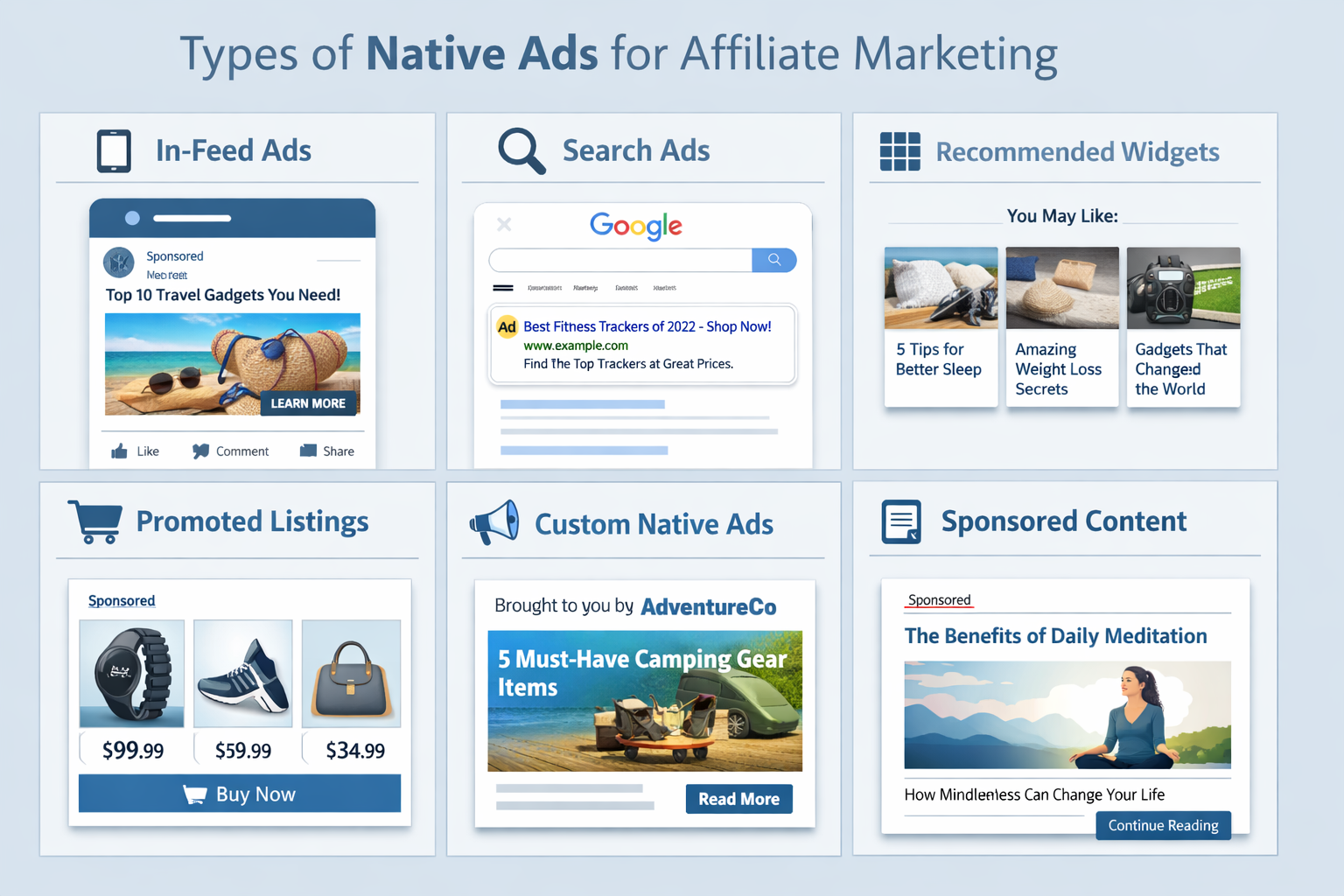 Sei tipologie di annunci native per il marketing di affiliazione