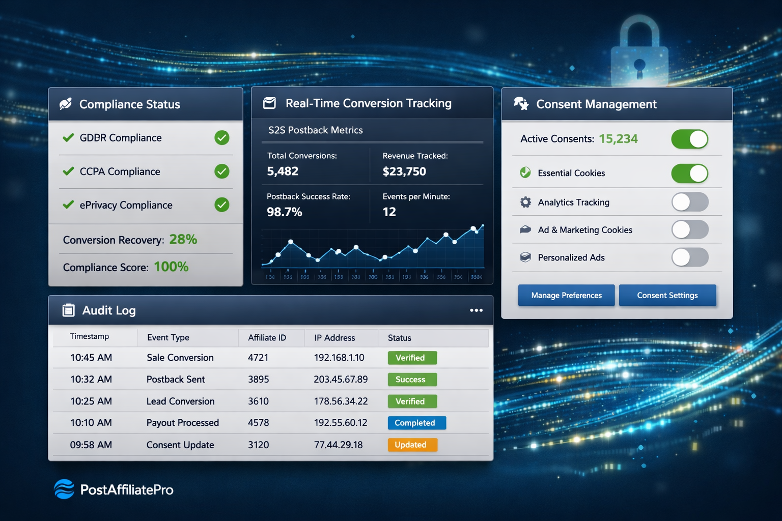 Conformità del Software di Affiliazione: GDPR e Funzionalità di Tracciamento senza Cookie