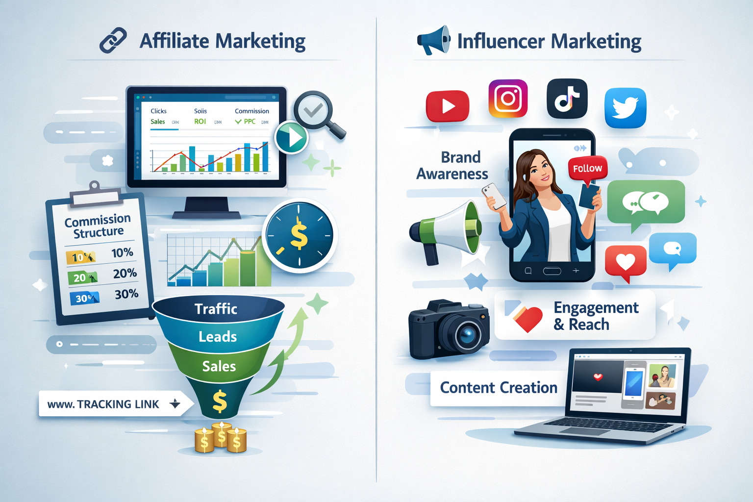 Affiliate Marketing vs Influencer Marketing: Differenze Chiave e Quale Strategia Funziona Meglio