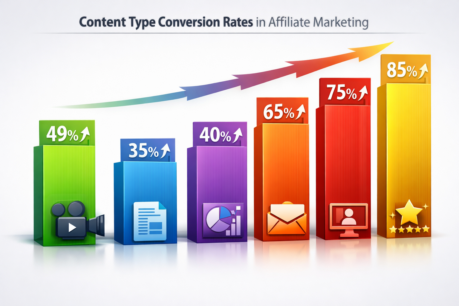 Metriche di performance dei contenuti che mostrano i video al +49% di conversioni