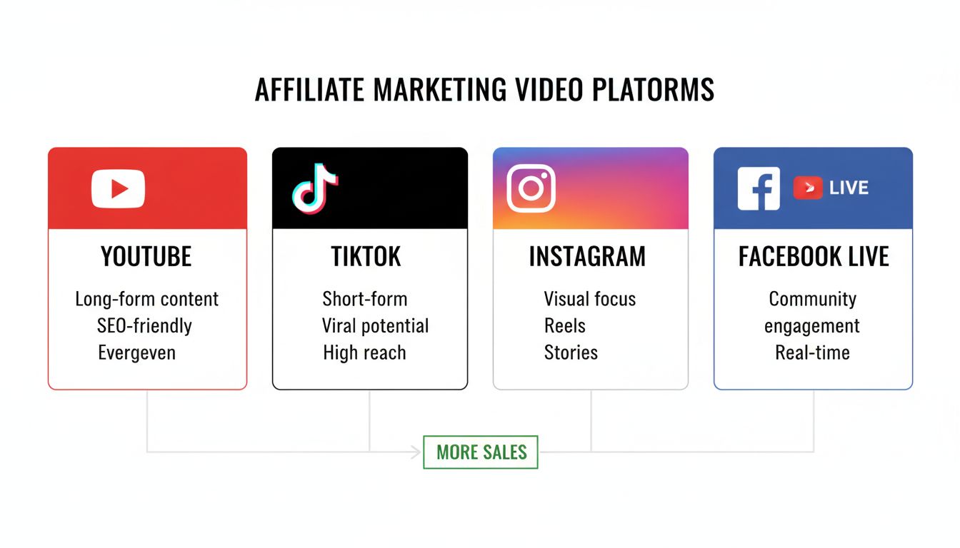 Confronto tra YouTube, TikTok, Instagram e Facebook Live per i video di affiliate marketing