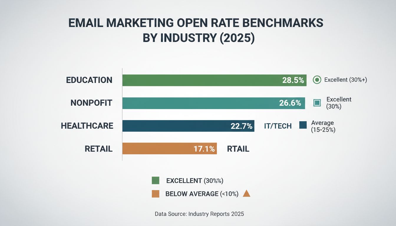 Qual è un buon tasso di apertura email nel 2025? Benchmark di settore e best practice