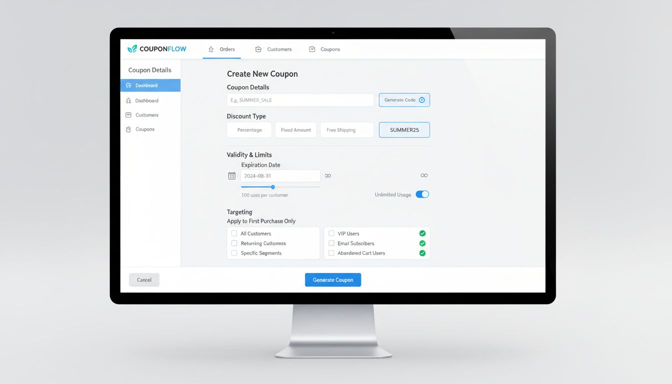 Interfaccia dashboard creazione coupon di Post Affiliate Pro che mostra le opzioni di personalizzazione
