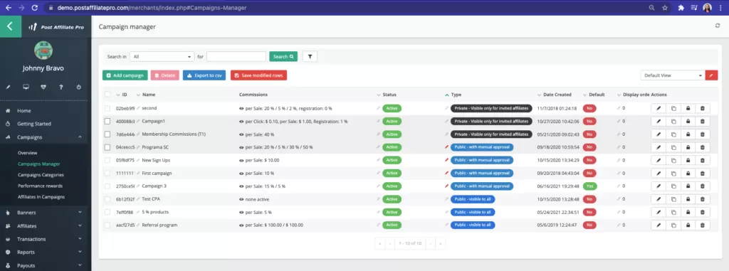 Campaign manager with manual app