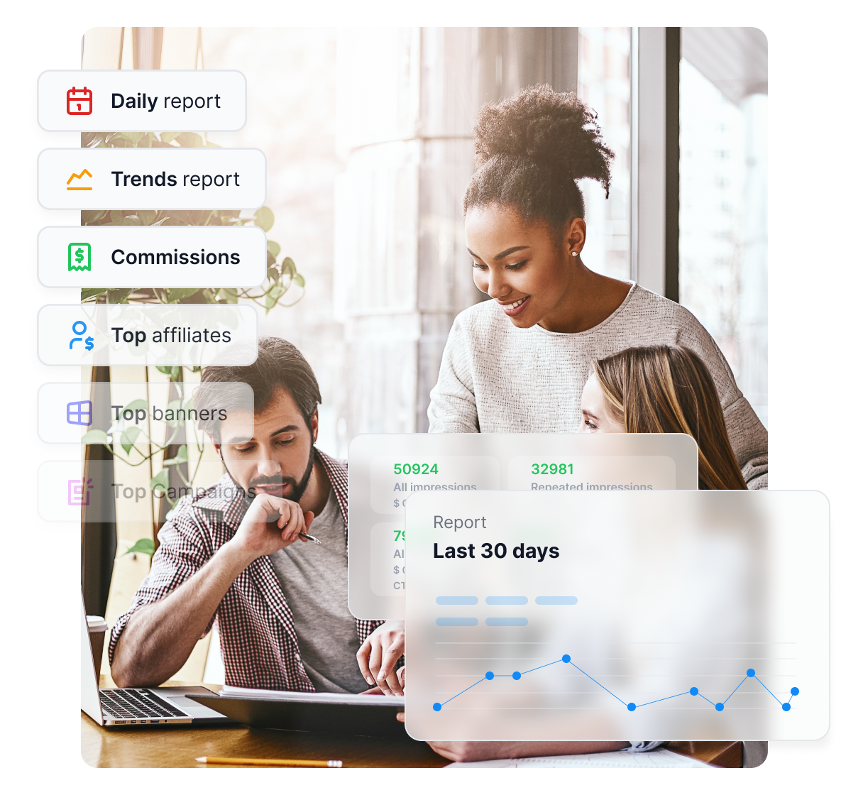 Illustrazione grafica di obiettivi di vendita raggiunti.