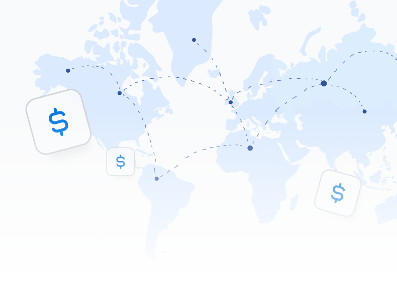Mappa della portata globale che mostra il supporto multilingue e le opzioni di valuta multipla per l'espansione internazionale