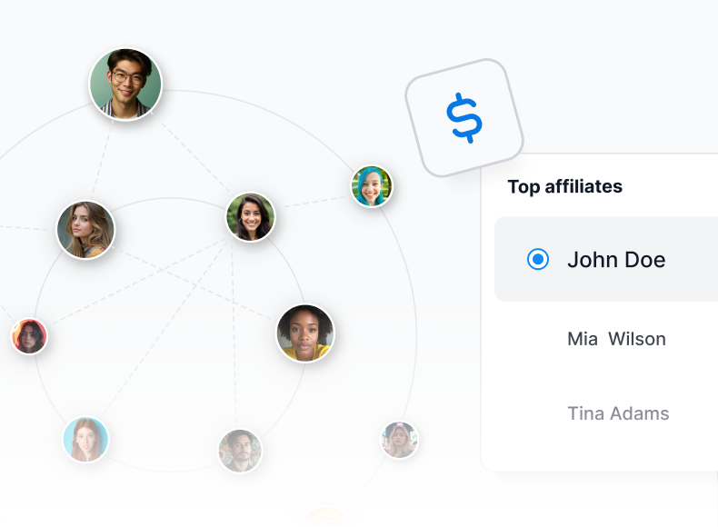 Struttura di commissione multi-tier che visualizza fino a 100 livelli di commissione per le vendite di sub-affiliati