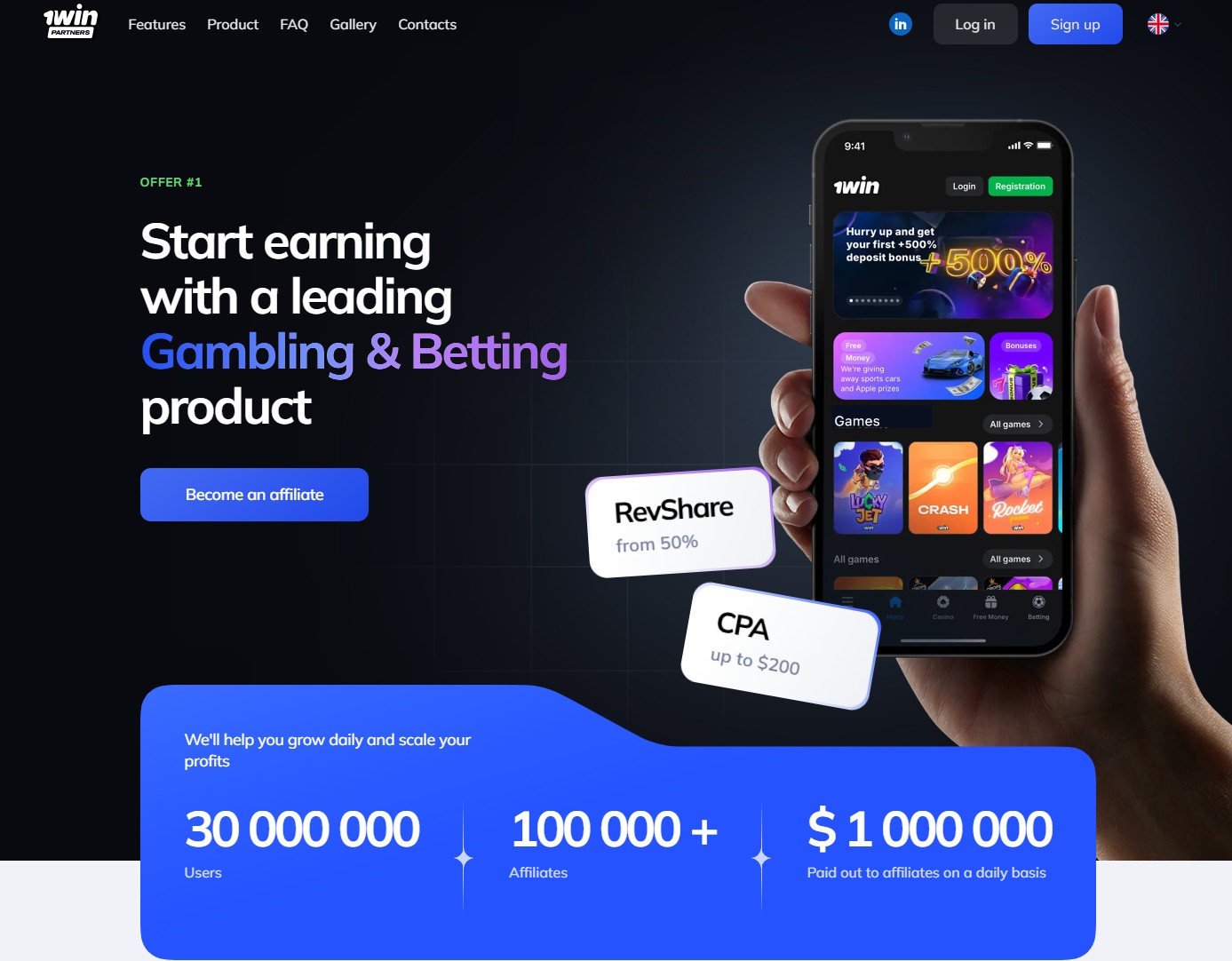 Programma di affiliazione 1win