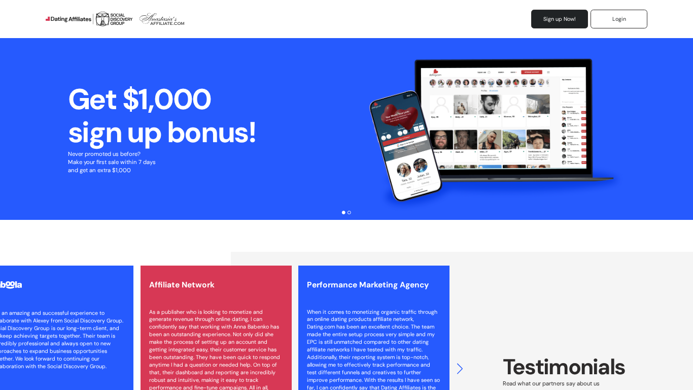 Programma di Affiliazione Dating Group