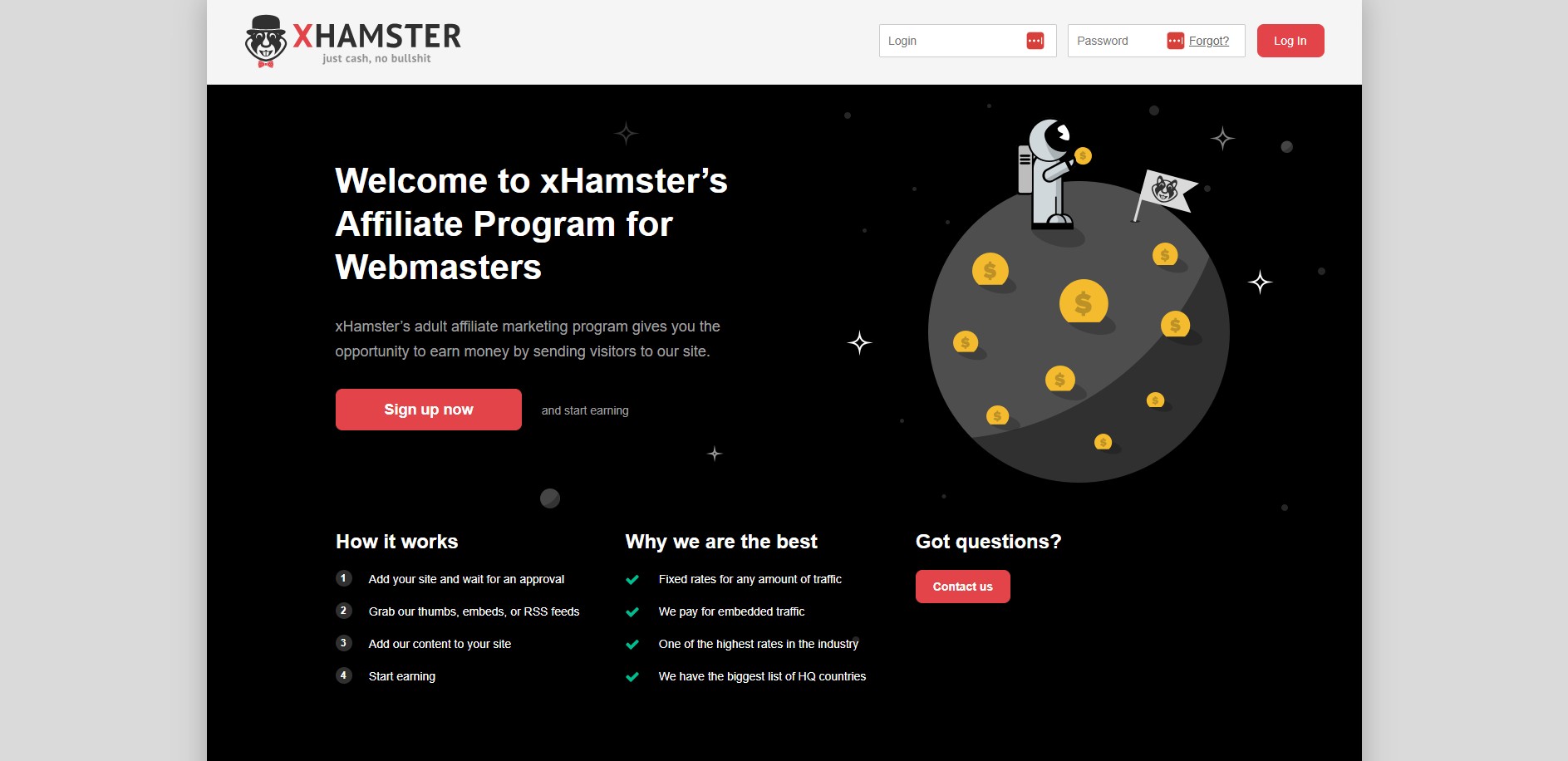 Programma di affiliazione Partnership di xHamster
