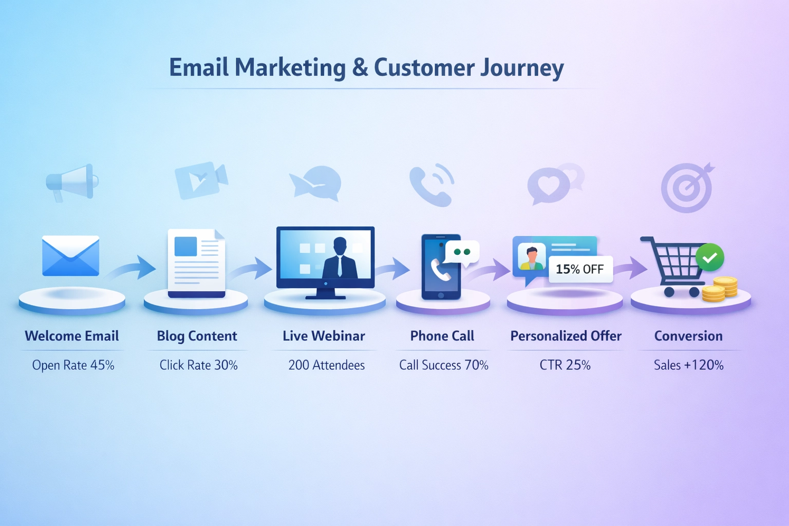 Timeline dei touchpoint di Email Marketing e Comunicazione