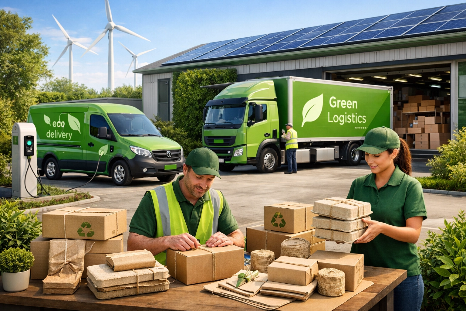 Logistica green con veicoli elettrici e imballaggi sostenibili