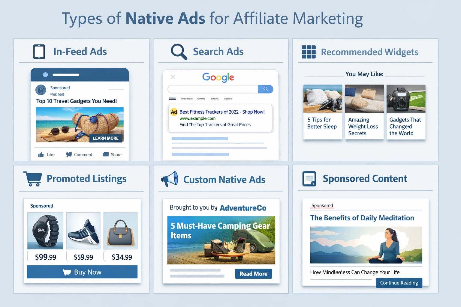 Sei tipologie di annunci native per il marketing di affiliazione