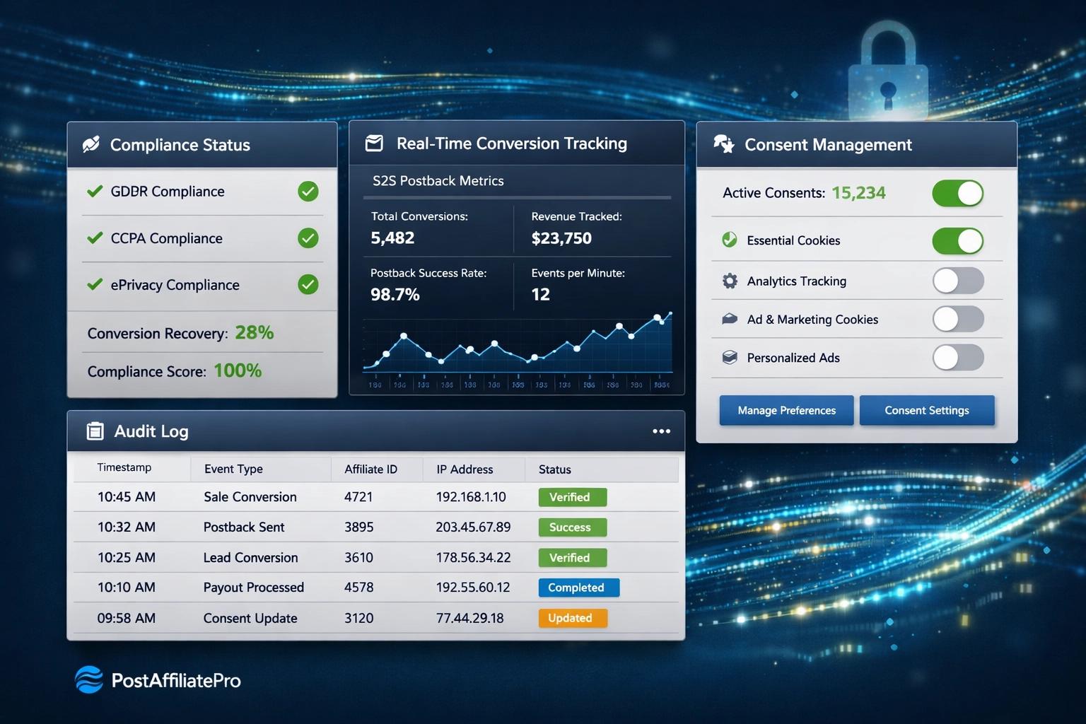 Conformità del Software di Affiliazione: GDPR e Funzionalità di Tracciamento senza Cookie