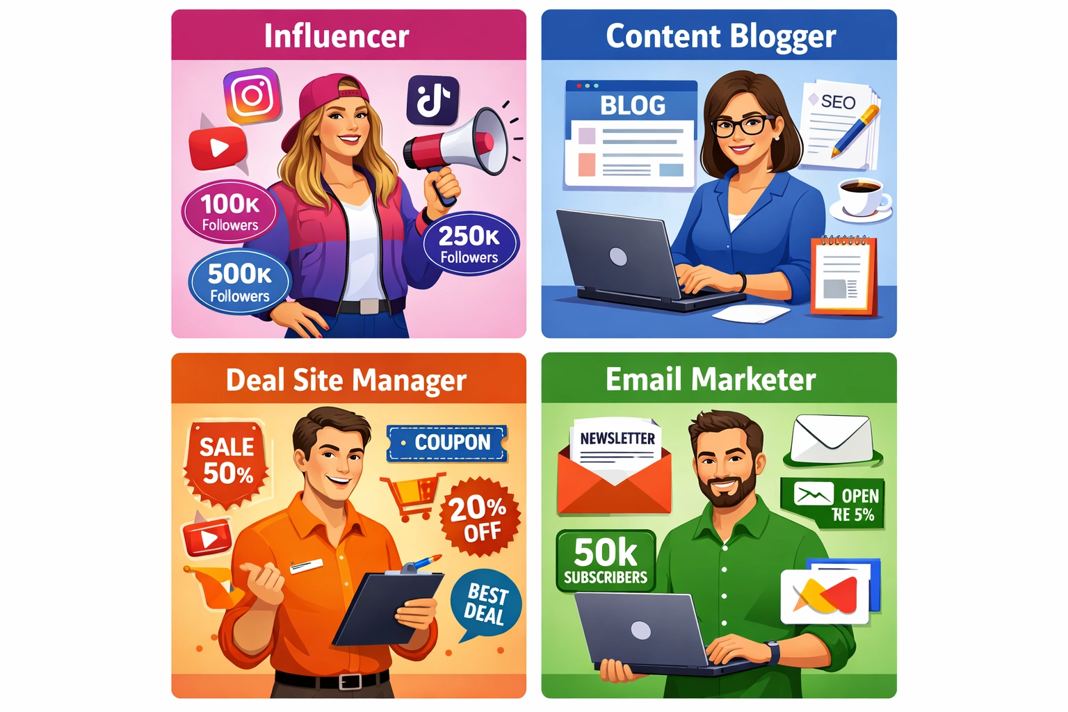 Different affiliate personas and personalization strategies