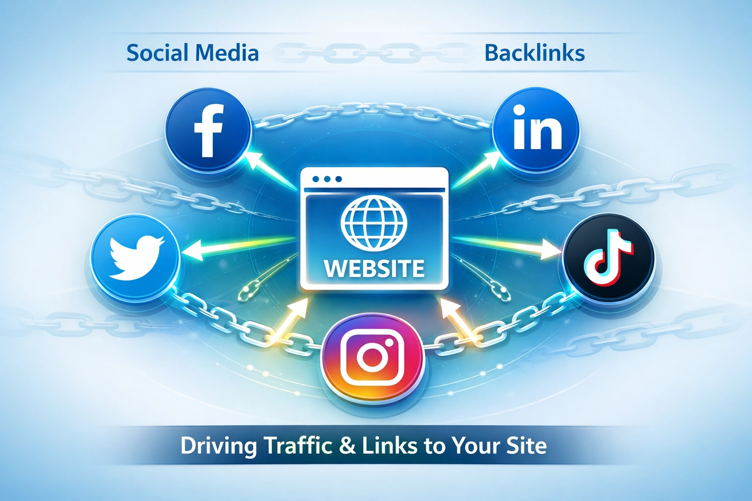 Visualizzazione delle piattaforme social che generano backlink verso il sito web