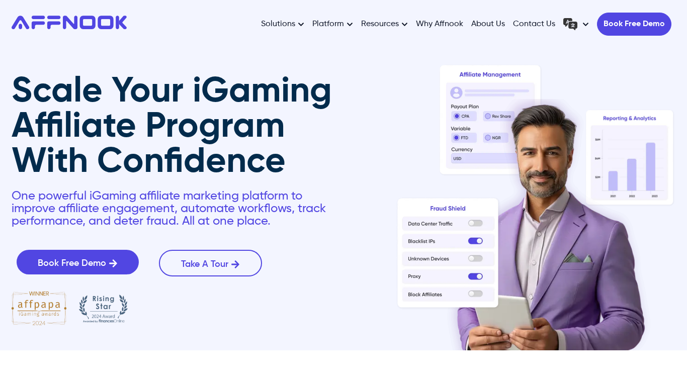 Piattaforma antifrode di affiliate marketing Affnook