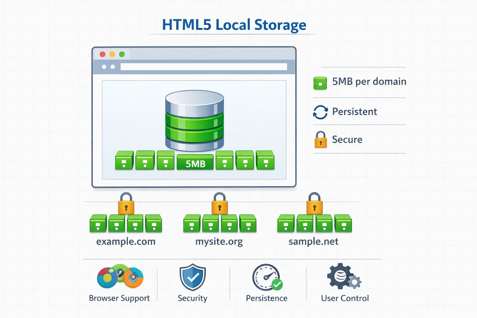 Capacità e vantaggi di HTML5 local storage