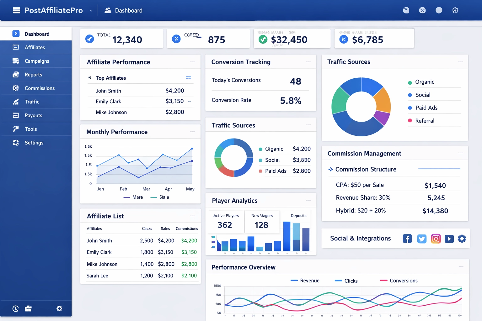 Piattaforma gestione affiliati PostAffiliatePro