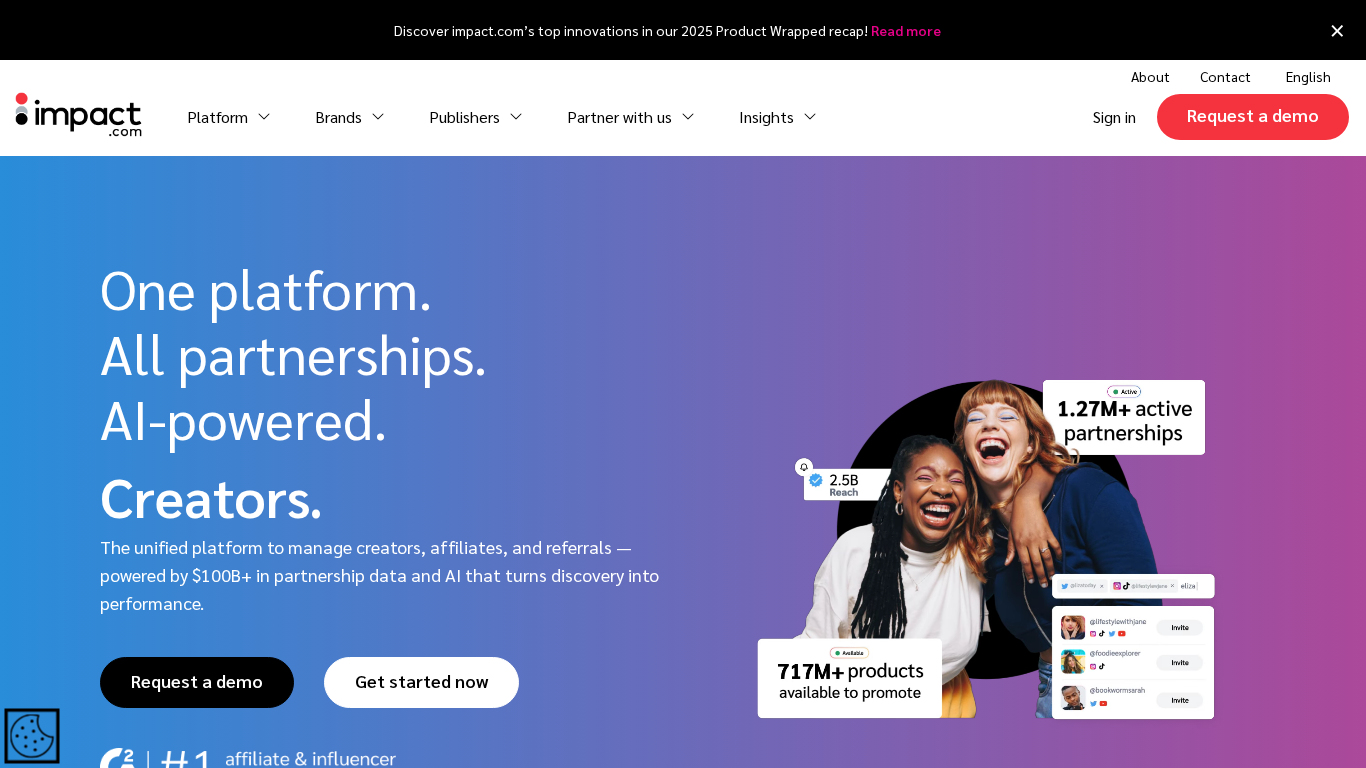 Screenshot dashboard Impact.com