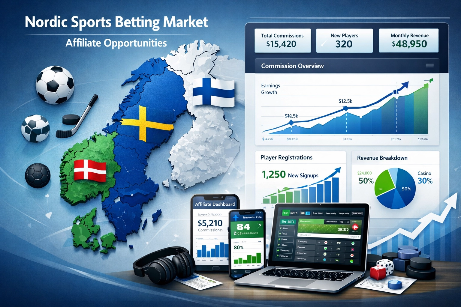 Programmi di Affiliazione per le Scommesse Sportive Nordiche: Svezia, Danimarca, Finlandia