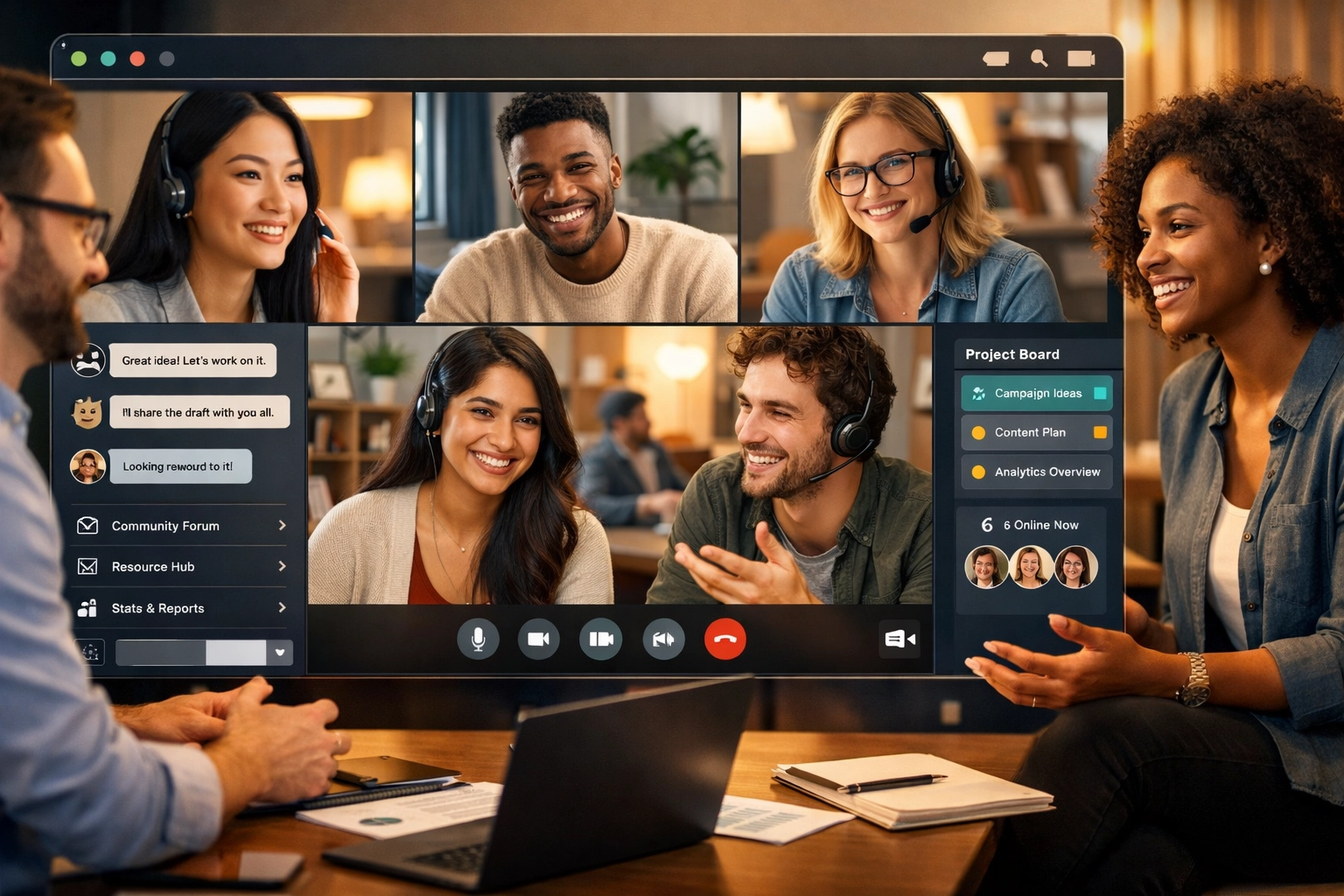 Community virtuale di affiliati e piattaforma di networking con gruppo diversificato che collabora