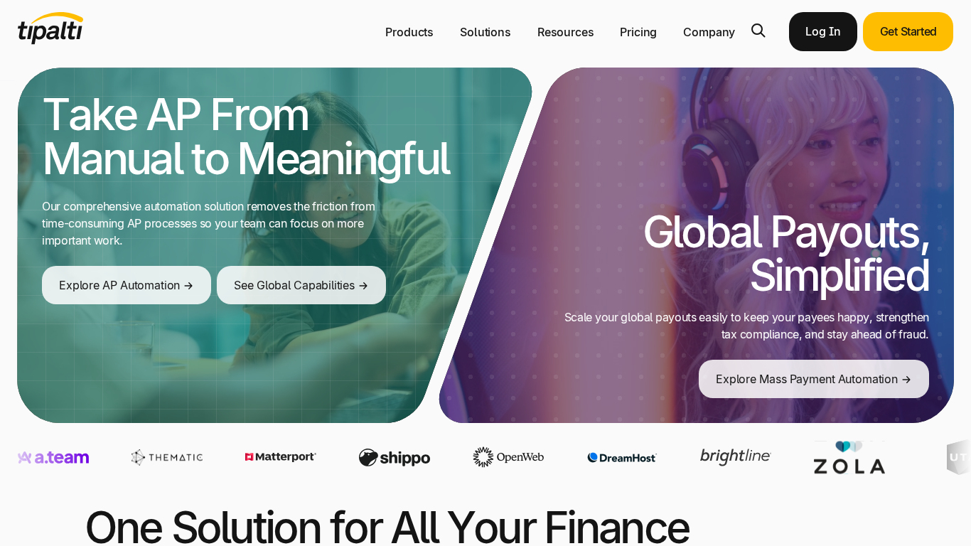 Piattaforma di elaborazione pagamenti Tipalti