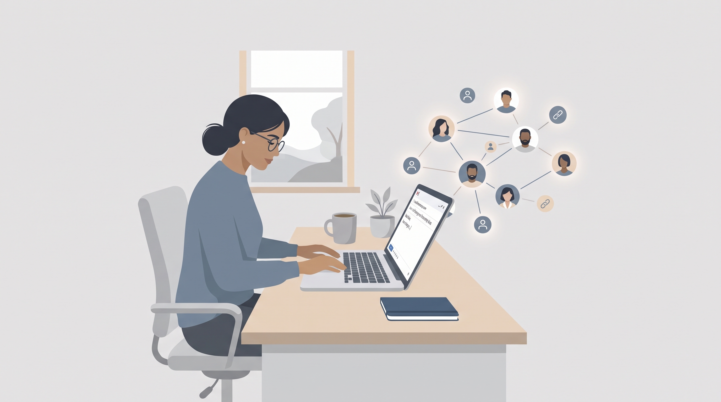 Una persona che scrive un'email di outreach personalizzata per affiliazione