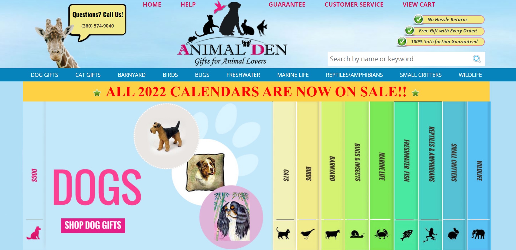 Animal Den website screenshot