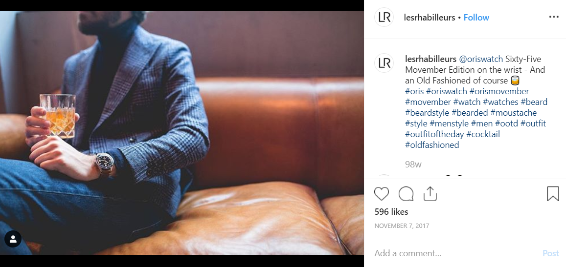 Example post from Oris contest participant