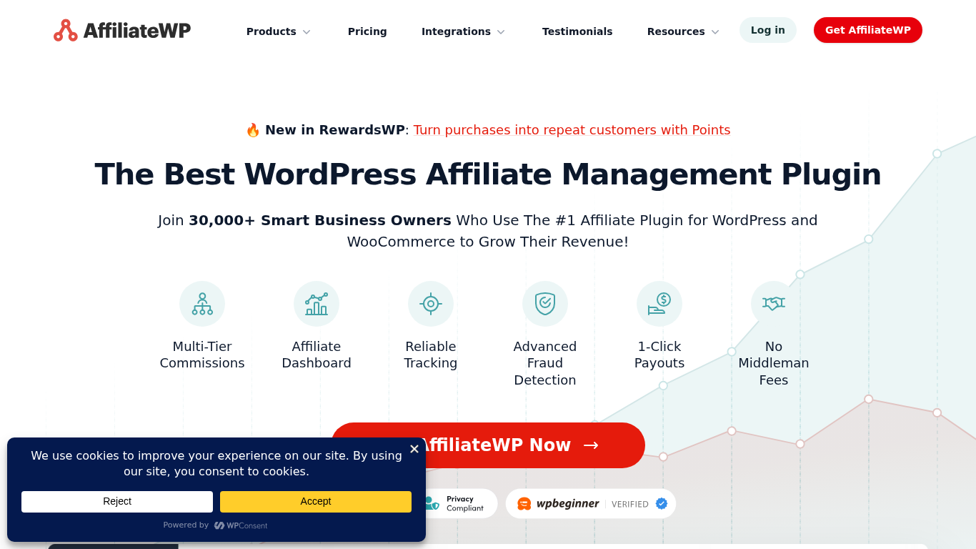 Interfaccia di configurazione AffiliateWP