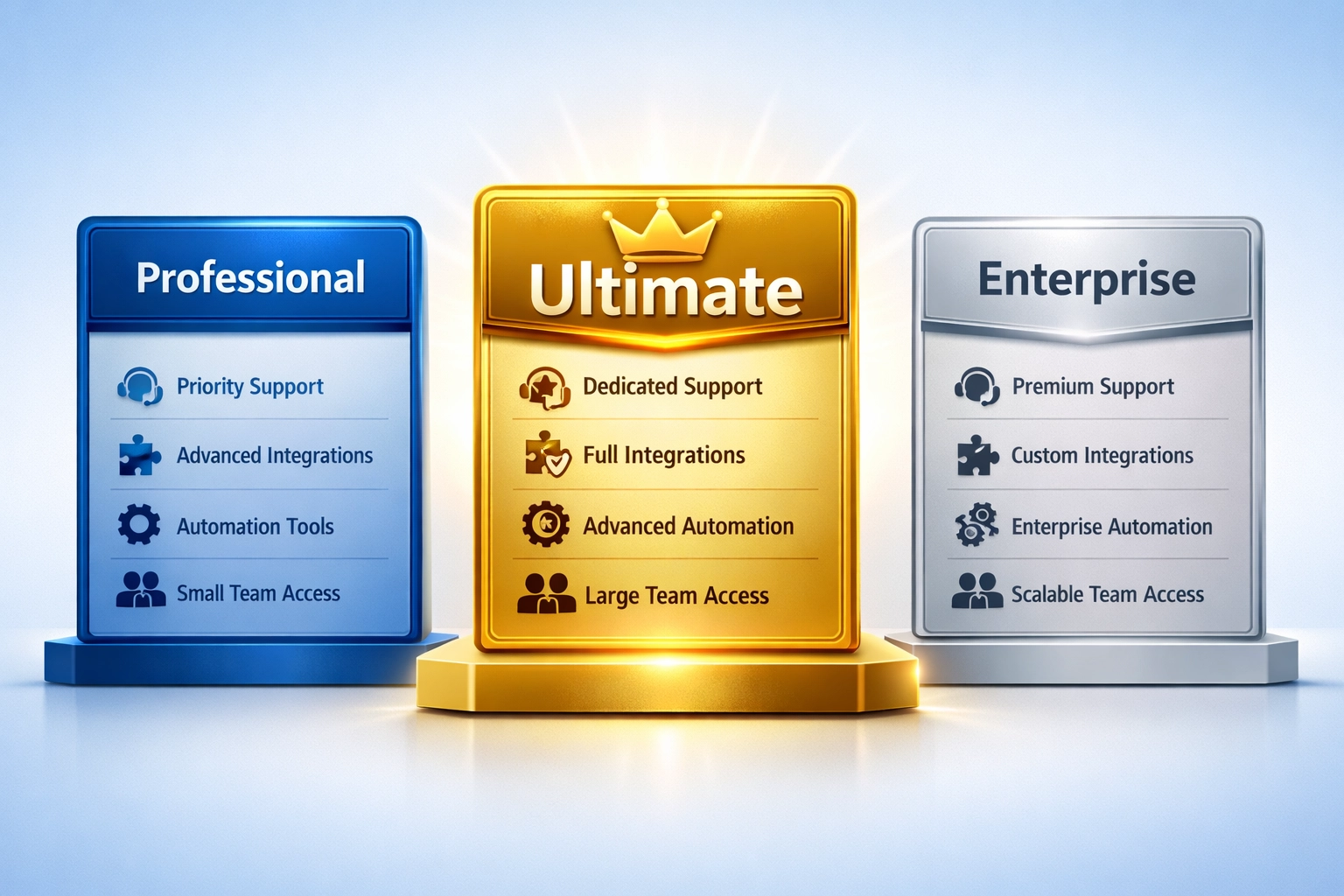 PostAffiliatePro package tiers comparison showing Ultimate as premium option