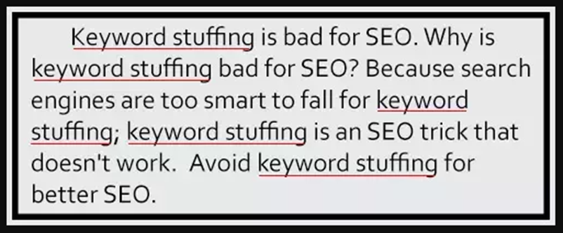 Kexword stuffing is bad for SEO