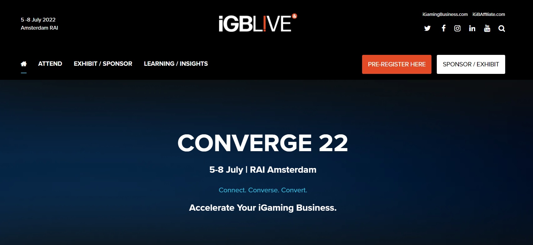 iGB Affiliate Amsterdam homepage