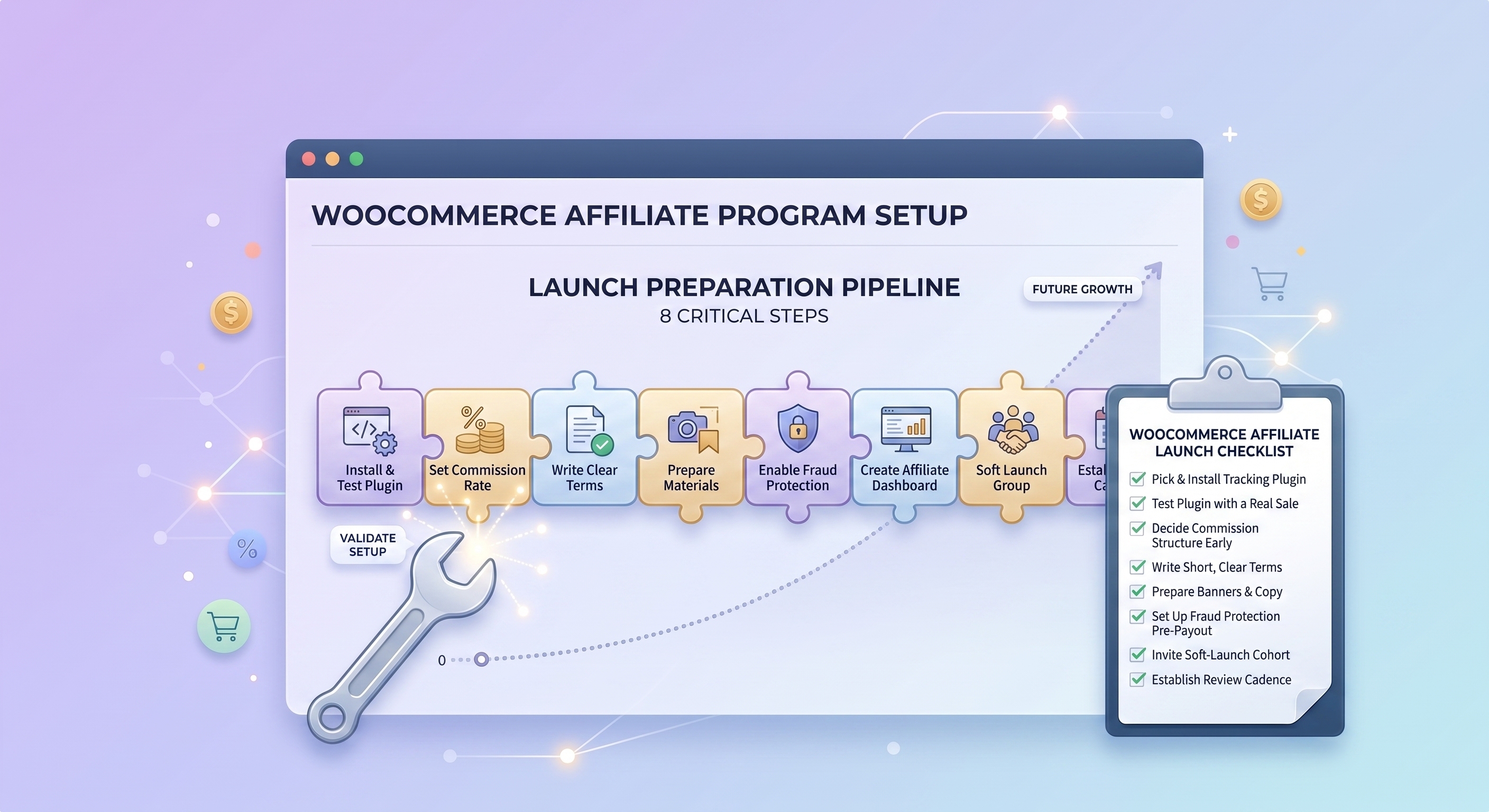 Checklist per il lancio di un programma affiliati WooCommerce