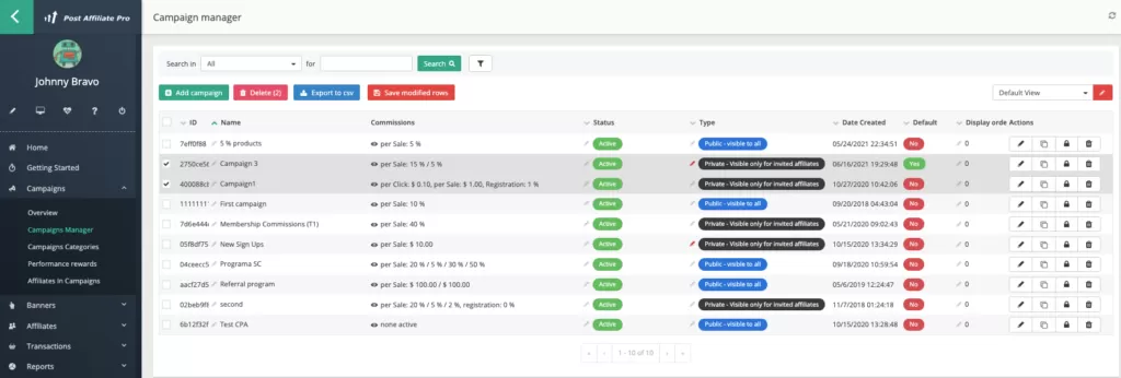 Campaigns manager private