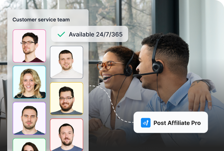 Team di supporto clienti disponibile 24/7 per gli utenti di Post Affiliate Pro