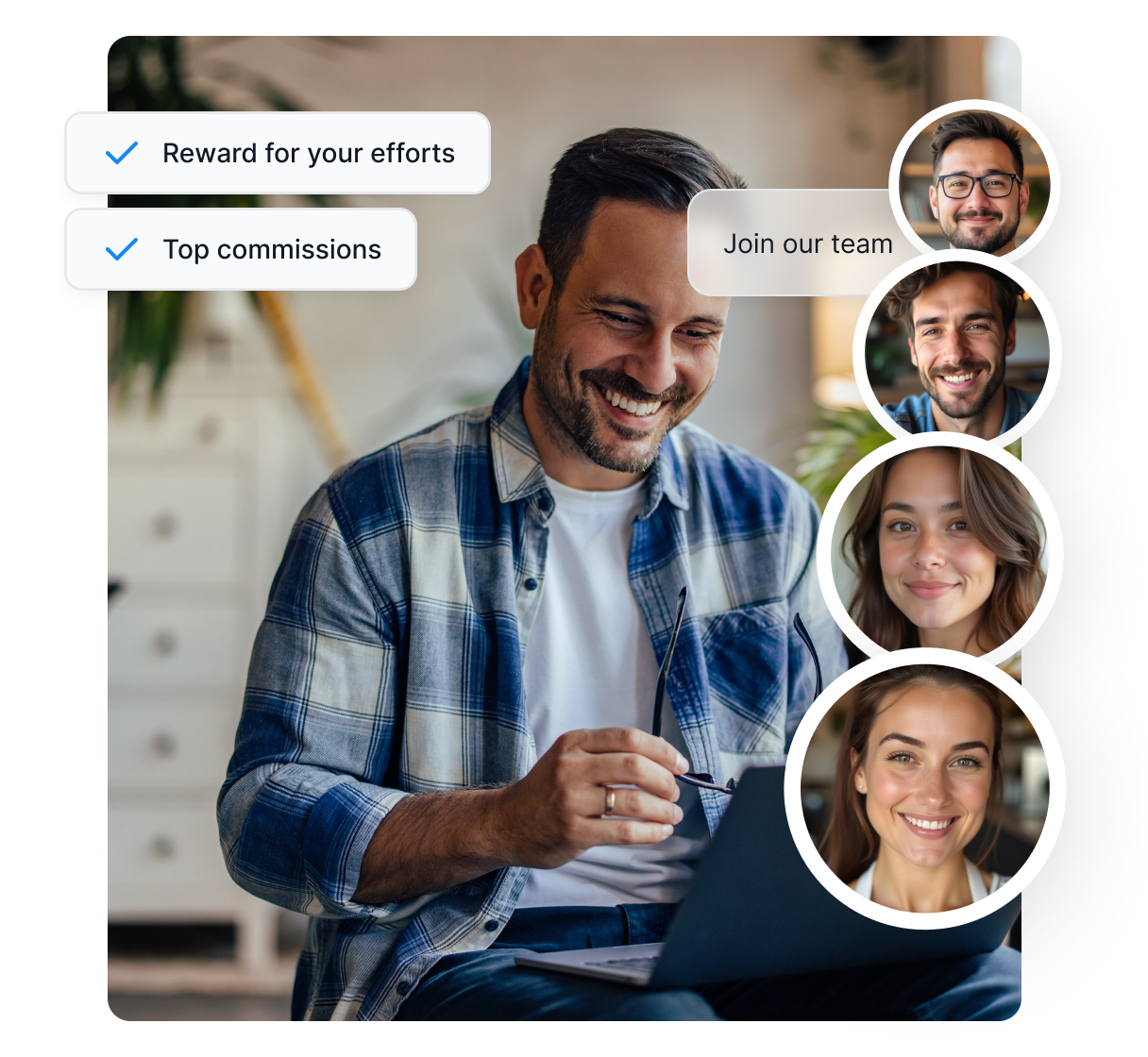 Un'infografica che mostra le aree in cui Post Affiliate Pro può aiutarti, come identificare il pubblico, creare strutture di commissione e altro.