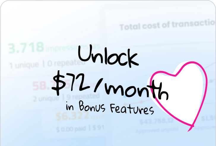 Sblocca $72/mese in Funzionalità Bonus