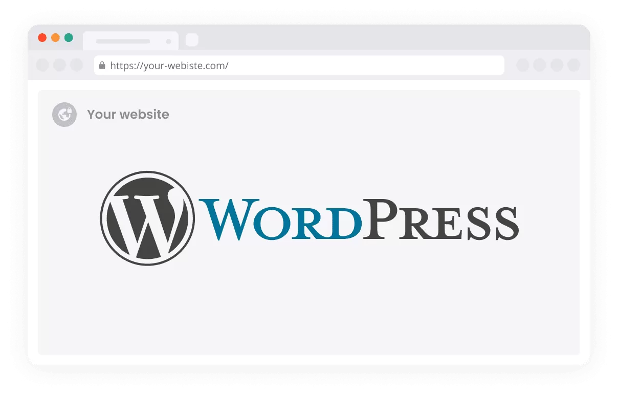 Un mockup di un sito web WordPress.