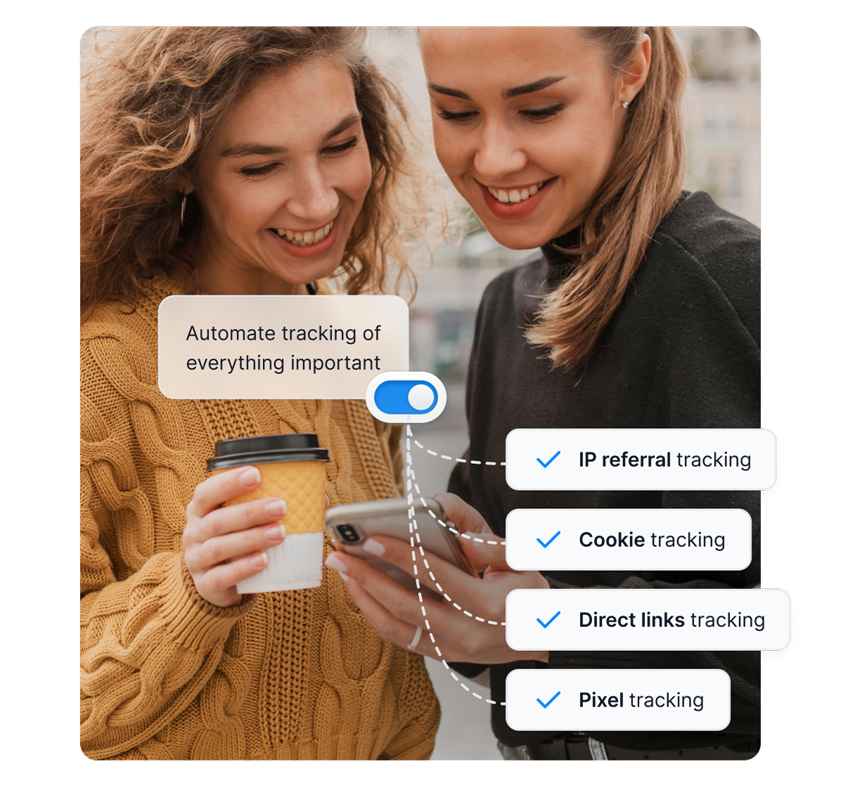 Un'infografica che mostra le aree in cui Post Affiliate Pro può aiutarti, come l'identificazione del pubblico, la creazione di strutture di commissione e altro ancora.